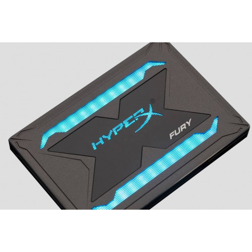 Твердотельный диск 480GB Kingston SSDNow HyperX FURY, 2.5",SATA III,[R/W-540/480MB/s] 3D TLC,Marvell 88SS1074, подсветка
